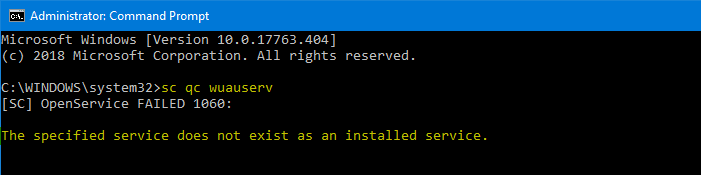 отсутствует служба обновления Windows 0x80070424